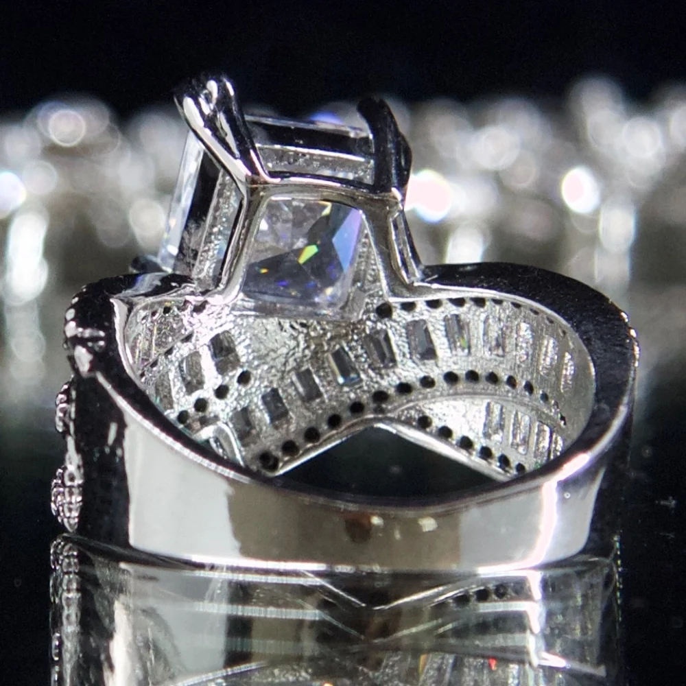 Jenna Jameson Silver Princess Cut Ring - Picture 7 of 7